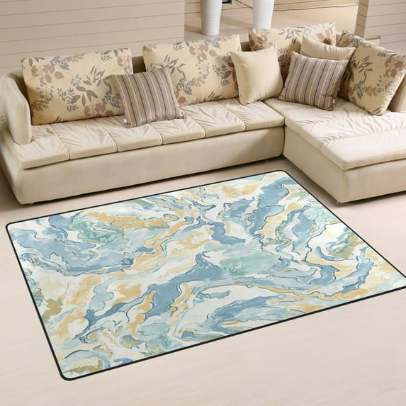 Watercolor Pattern Soft Polyester Area Rug 31''x20'', Non Slip, Memory Foam, Water Absorbent