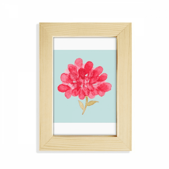 Watercolor Peach Flower Cartoon Desktop Display Photo Frame Picture Art Painting 5x7 inch