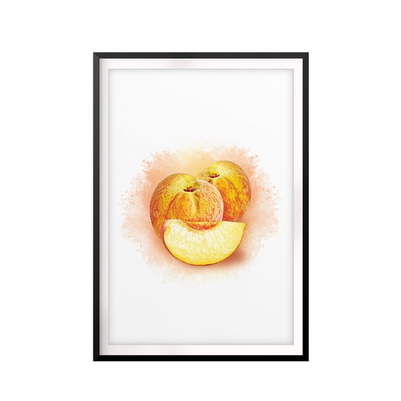 Watercolor Peaches 8 x 10 UNFRAMED Print Fruit Wall Art