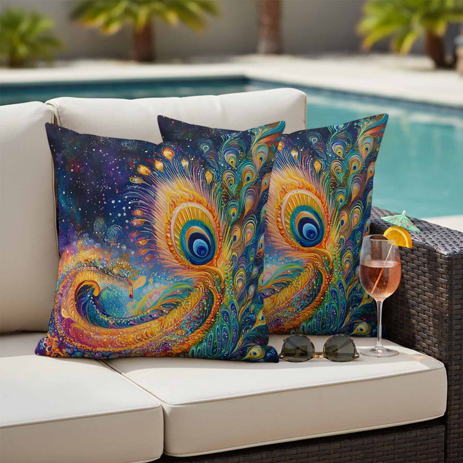 cushion covers peacock accent pillows