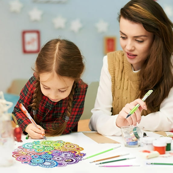 Watercolor Pens (Art Markers, Coloring Pens), Glitter Gel Pens, Non-Toxic, For Writing & Drawing, Smooth Ink, Great For Gifts, Meiiso