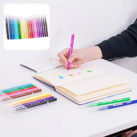 Watercolor Pens For Watercolor Effects And Calligraphy,Flexible Nylon Brush Tips,1.5ml Capacity,Paint Markers For Drawing, Journaling, And Gift