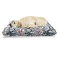 thumbnail image 1 of Watercolor Pet Bed, Exotic Flamingo Zebras and Flowers Tropic Animals Abstract Illustration, Resistant Pad for Dogs and Cats Cushion with Removable Cover, 24" x 39", Blue Black Coral, by Ambesonne, 1 of 4