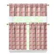 thumbnail image 1 of Watercolor Pig Print Kitchen Curtains - 3 PC Farmhouse Set with Funny Cartoon Animal Pattern, Rod Pocket Short Curtains, 1 of 5