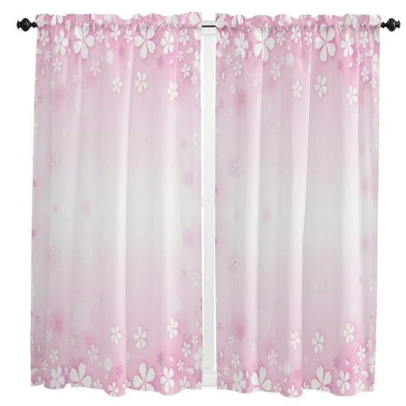Watercolor Pink Cherry Blossom Ink Curtains For Living Room Bedroom Window Treatment Home Decoration Drapes Kitchen Curtain