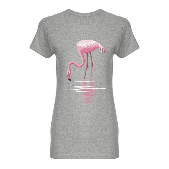 Watercolor Pink Flamingo Design Shaped T-Shirt Women -Image by Shutterstock, Female Medium
