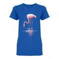 thumbnail image 1 of Watercolor Pink Flamingo Design Shaped T-Shirt Women -Image by Shutterstock, Female Medium, 1 of 2
