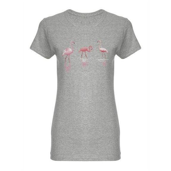 Watercolor Pink Flamingos Shaped T-Shirt Women -Image by Shutterstock, Female Large