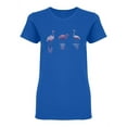 thumbnail image 1 of Watercolor Pink Flamingos Shaped T-Shirt Women -Image by Shutterstock, Female Medium, 1 of 2