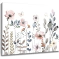 thumbnail image 1 of Watercolor Pink Floral Canvas Wall Art Rustic Flower Plant Botanical and Butterfly Wall Art for Living Room,Colorful Wildflower Framed Wall Art Bedroom Bathroom Wall Decor,12L x 16W inches, 1 of 6