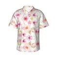 thumbnail image 1 of Watercolor Pink Floral Hawaiian Shirts For Men, Summer Short-Sleeve Relaxed-Fit Button-Down Shirts Xx-Large, 1 of 9