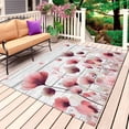 thumbnail image 1 of Watercolor Pink Flowers Outdoor Rug 4x6 Ft, Non Slip Washable Area Rug, Spring Flowers Botanical Wood Grain Patio Rugs Carpet Runner, Large Floor Mat for Indoor/Outdoor Deck Porch Camping, 1 of 8