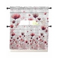 thumbnail image 1 of Watercolor Pink Flowers Swag Curtains for Living Room/Bedroom Windows, Spring Flowers Botanical Wood Grain Kitchen Curtains and Valances Set 36 Inch Length, Swags Valance Curtain Panels, 1 of 5