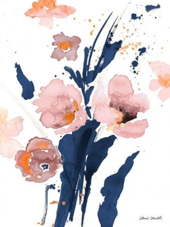 Watercolor Pink Poppies I Canvas Art - Lanie Loreth (22X28)