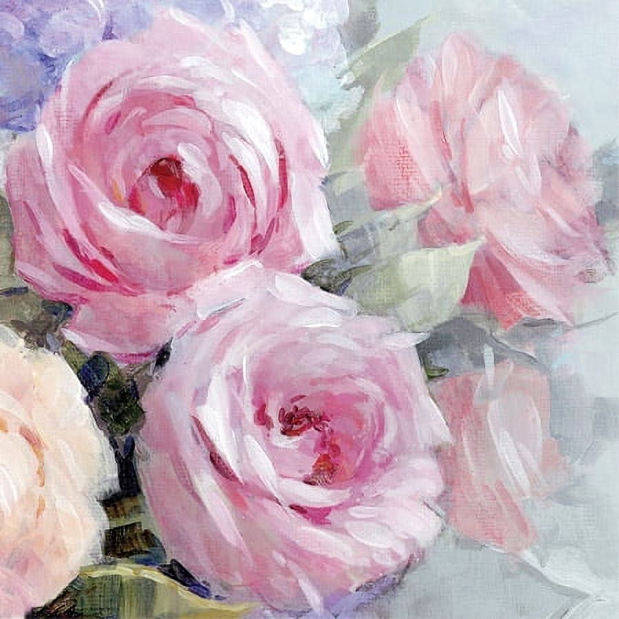Pink roses in a vase decoupage paper napkins – Decoupage Paper Online Shop