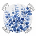 thumbnail image 1 of Watercolor Plant Leaves Elastic Fitted Round Table Cover Blue Leaf Waterproof Outdoor Tablecloth for Holiday Party, Picnic, Patio & Dining Fits Tables Up to 36"-44", 1 of 8