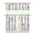 thumbnail image 1 of Watercolor Plants and Flowers1(1) Kitchen Curtain Valance 3 Piece Home Curtains and Valance Set Curtain Sink Window Decor Window Treatment Tier 27.5x36 Length, 1 of 6