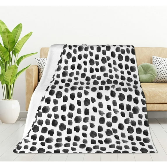 Watercolor Polka Dot Flannel Fleece Bed Blanket Throw Blanket Lightweight Cozy Plush Blanket for Bedroom Living Rooms Sofa Couch 50"x60"