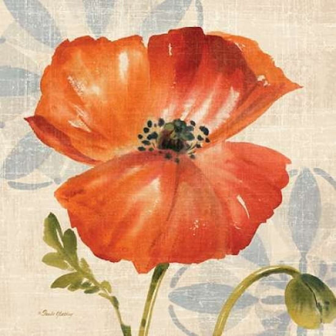 Watercolor Poppies I Canvas Art - Pamela Gladding (24 x 24)