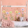 thumbnail image 1 of Watercolor Poppy Flower Wall Decals Garden Floral Wall Stickers Colorful Wildflower Butterfly Wall Art Decor DIY Removable Boho Wisteria Peel and Stick Wall Murals for Kids Bedroom Nursery Home Decor, 1 of 8