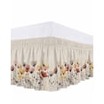 thumbnail image 1 of Watercolor Poppy Ruffle Bed Skirt Queen Size Spring Flowers Adjustable Elastic Dust Bed Skirts Wrap Around Bedskirt Wrinkle Free Easy Fit with 16 Inch Drop, 1 of 8
