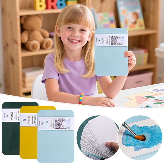 Watercolor Postcards Blank 4x6, 24 Pack Fine Grain 300gsm Watercolor Paper Cards in Tin Box for Painting, Notes and Greeting Cards