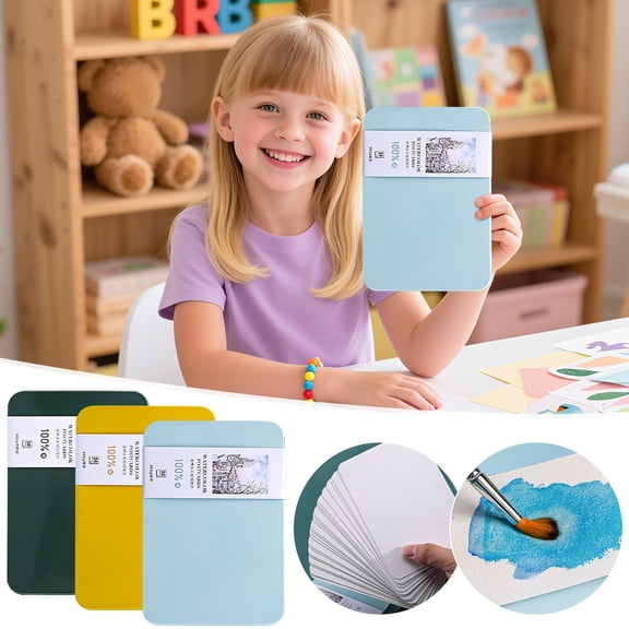 Watercolor Postcards Blank 4x6, 24 Pack Fine Grain 300gsm Watercolor Paper Cards in Tin Box for Painting, Notes and Greeting Cards