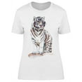 thumbnail image 1 of Watercolor Powerful White Tiger  T-Shirt Women -Image by Shutterstock, Female Medium, 1 of 2