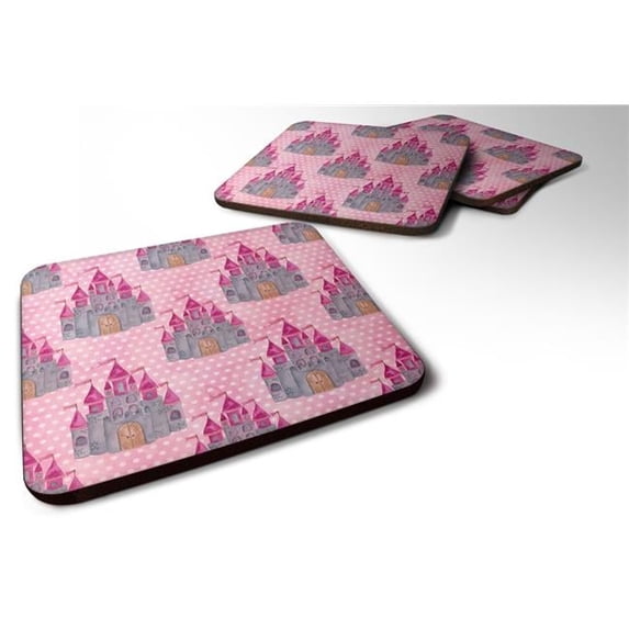 Watercolor Princess Castle Foam Coaster - Set of 4