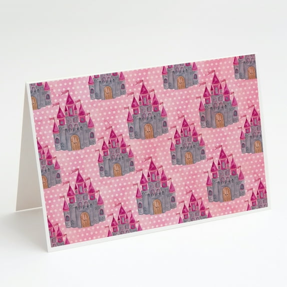 Watercolor Princess Castle Greeting Cards and Envelopes Pack of 8