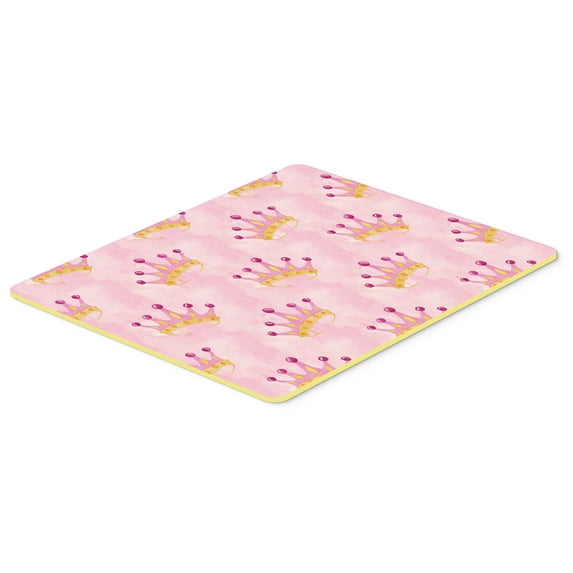 Watercolor Princess Crown on Pink Kitchen or Bath Mat 24x36 BB7546JCMT