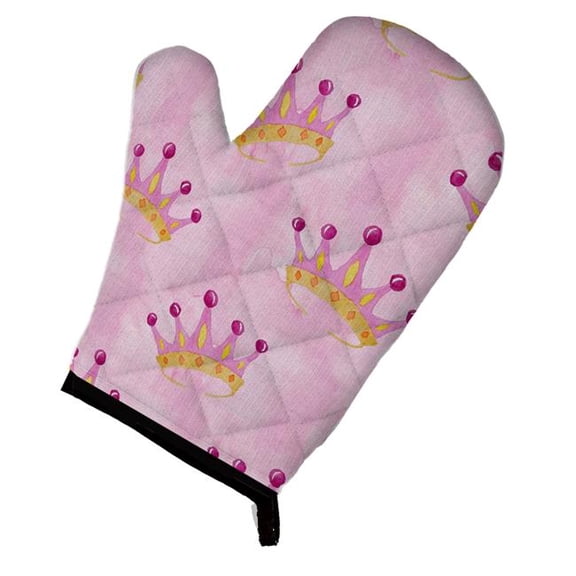 Watercolor Princess Crown on Pink Oven Mitt - Pink