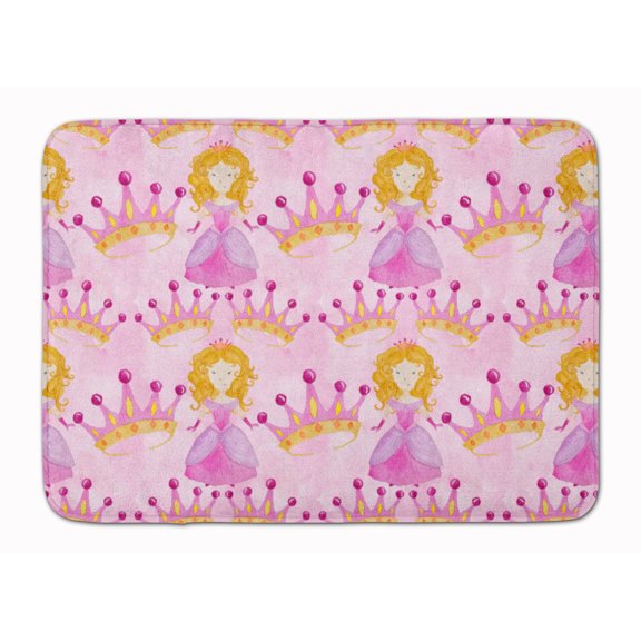 Watercolor Princess and Crown Machine Washable Memory Foam Mat