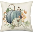 thumbnail image 1 of Watercolor Pumpkin Pillow Covers 18 x 18 Inch Blue Pumpkins Autumn Decor Leaves Maple Thanksgiving Farmhouse Decorations Harvest Throw Pillows Cushion Case for Home Sofa Couch, 1 of 6