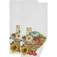 thumbnail image 1 of Watercolor Pumpkin Sunflower Hand Towels for Bathroom, Fall Harvest Basket Kitchen Towel 2 PCS Ultra Soft and Highly Absorbent Decorative Fingertip Face Bath Towels for Spa & Hotel, 28.3"x 14.4", 1 of 5