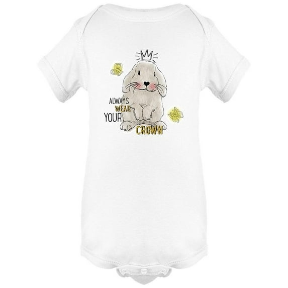 Watercolor Rabbit King Bodysuit Infant -Image by Shutterstock, 24 Months