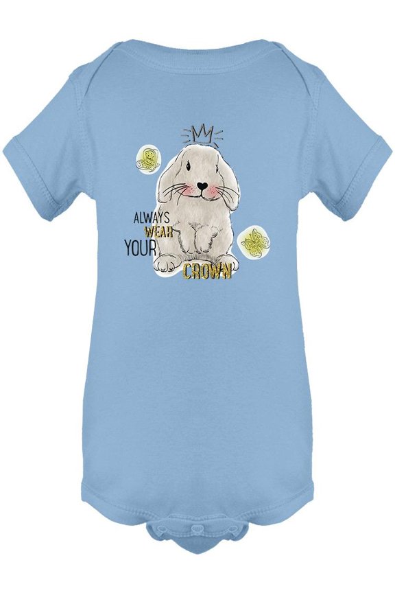 Watercolor Rabbit King Bodysuit Infant -Image by Shutterstock, Newborn
