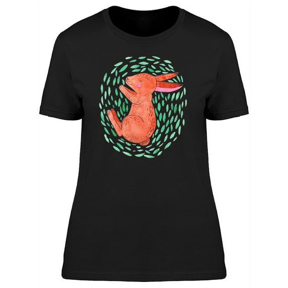 Watercolor Rabbit Sleeping T-Shirt Women -Image by Shutterstock, Female 3X-Large