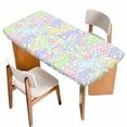 thumbnail image 1 of Watercolor Rabbits Table Cloths for 6 Foot Rectangle Tables, Spring Easter Love Rabbits Polka Dots Patio Waterproof Elastic Fitted Tablecloths, Washable Rectangular Table Cover for Camping, 1 of 8