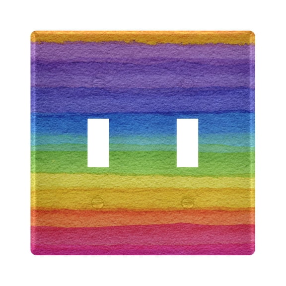 Watercolor Rainbow Colors Decorative Light Switch Plates Switch Cover Decorative Wall Plates Ideal for Living Room Kitchen Bedroom and Study