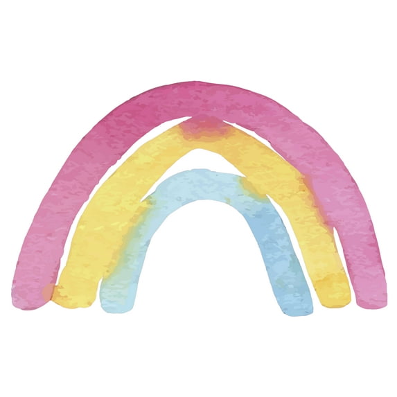 Watercolor Rainbow Cute Artwork Design for Kid's Room Vinyl Wall Decal - Beautiful and Colorful Art for Children's Bedroom Wall Decoration 36" x 22"