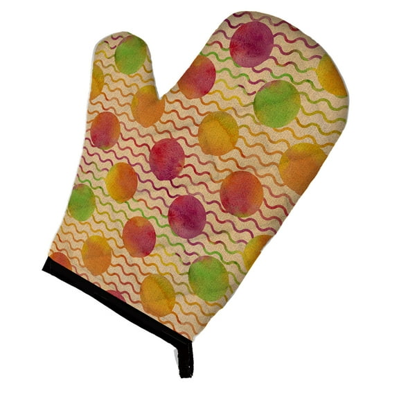 Watercolor Rainbow Dots and Sqiggles Oven Mitt