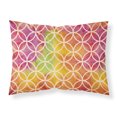 thumbnail image 1 of Watercolor Rainbow Geometric Circles Fabric Standard Pillowcase, 1 of 2