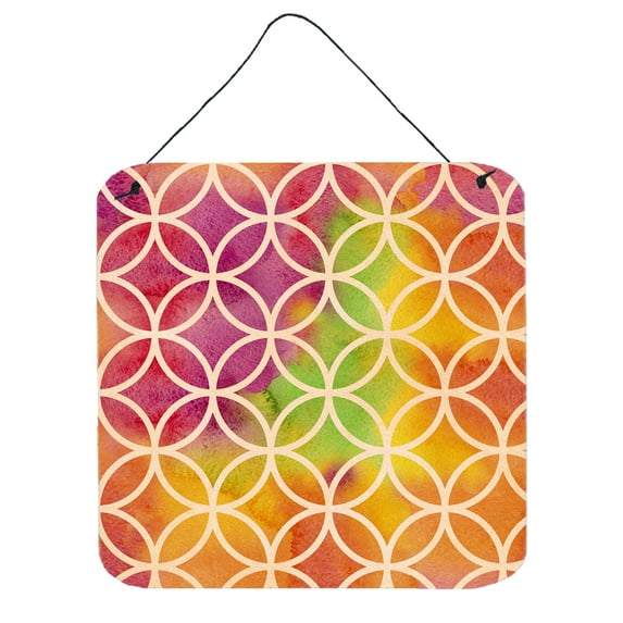 Watercolor Rainbow Geometric Circles Wall or Door Hanging Prints