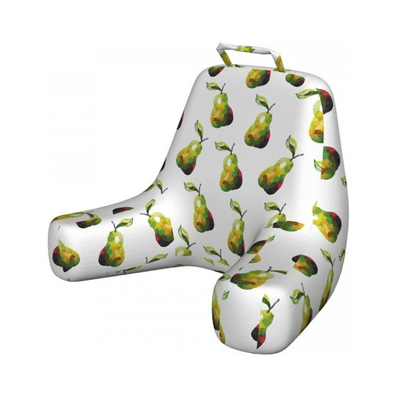 Watercolor Reading Pillow Cover, Delicious and Organic Pears on a Plain Backdrop, Unstuffed Printed Bed Rest Case from Soft Fabric, XL Size, Green Yellow Green, by Ambesonne
