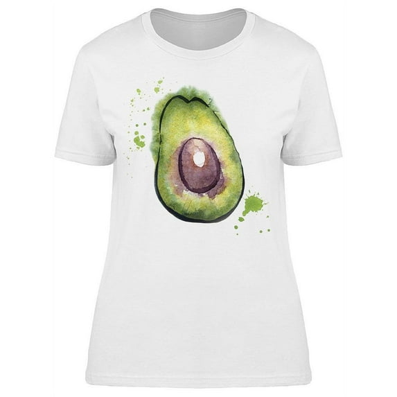 Watercolor Realistic Avocado T-Shirt Women -Image by Shutterstock, Female Large