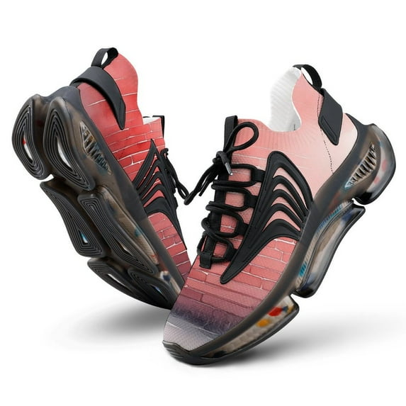 Watercolor Red Brick Wall Sunlight Walking Shoes for Men Woman Lightweight Tennis Fashion Elastic Sports Shoes Cushion Basketball Shoes