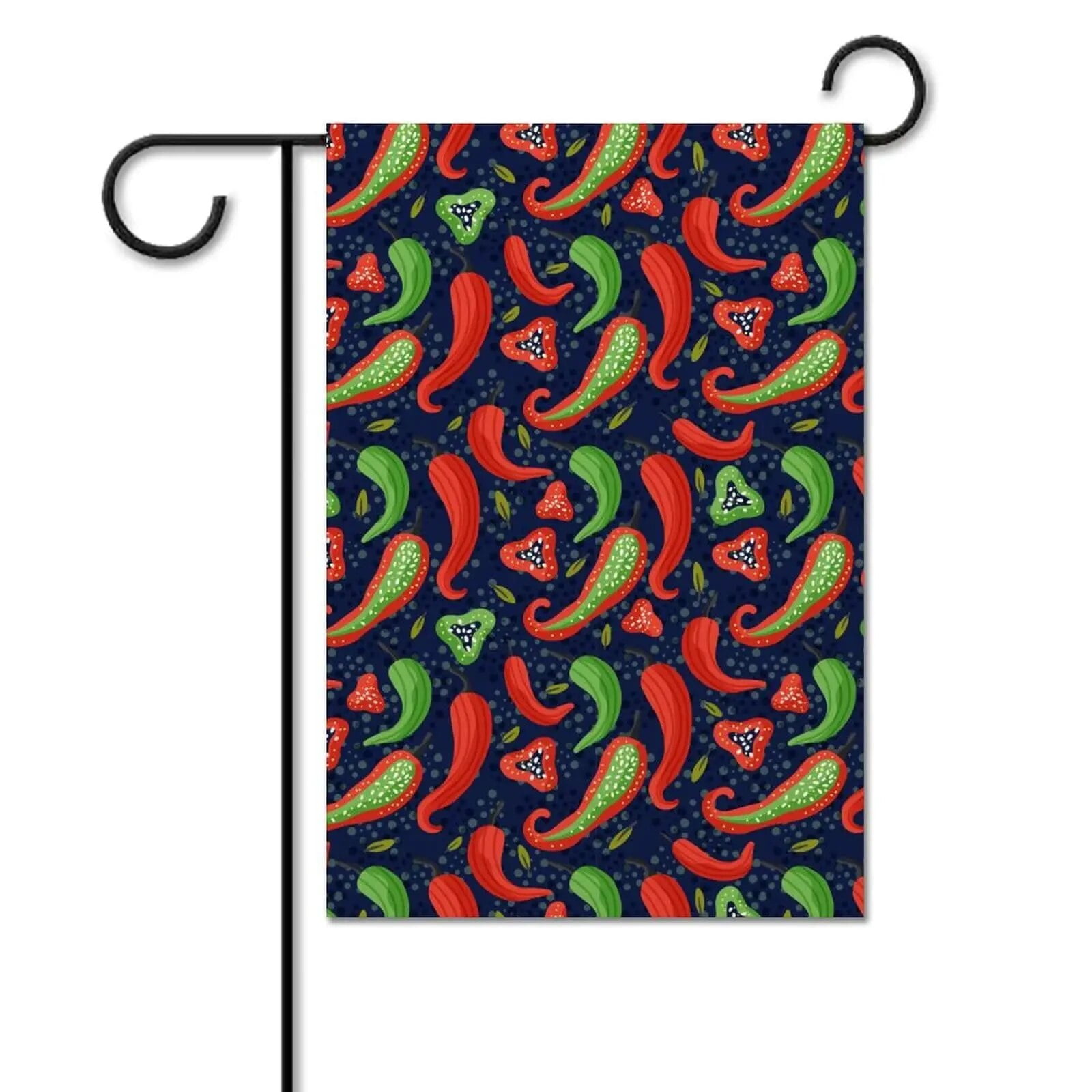 Watercolor Red Chili Garden Flags Food Hot Pepper Pattern Design