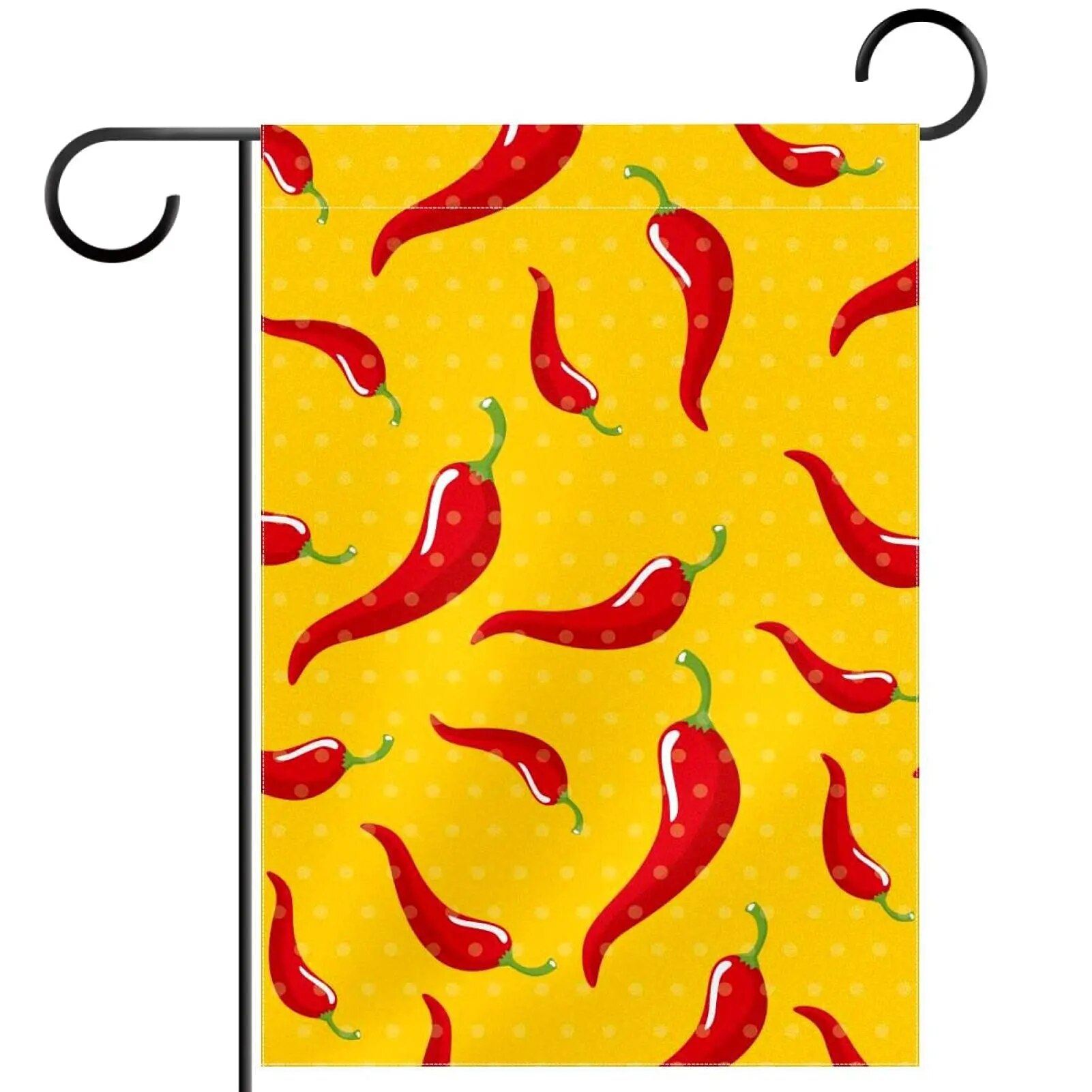 Watercolor Red Chili Garden Flags Food Hot Pepper Pattern Design