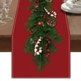 thumbnail image 1 of Watercolor Red Christmas Table Runner with Christmas Tree Branch Decoration,Seasonal Winter Xmas Party Decoration for Holiday Indoor Home Kitchen Decor, 1 of 7
